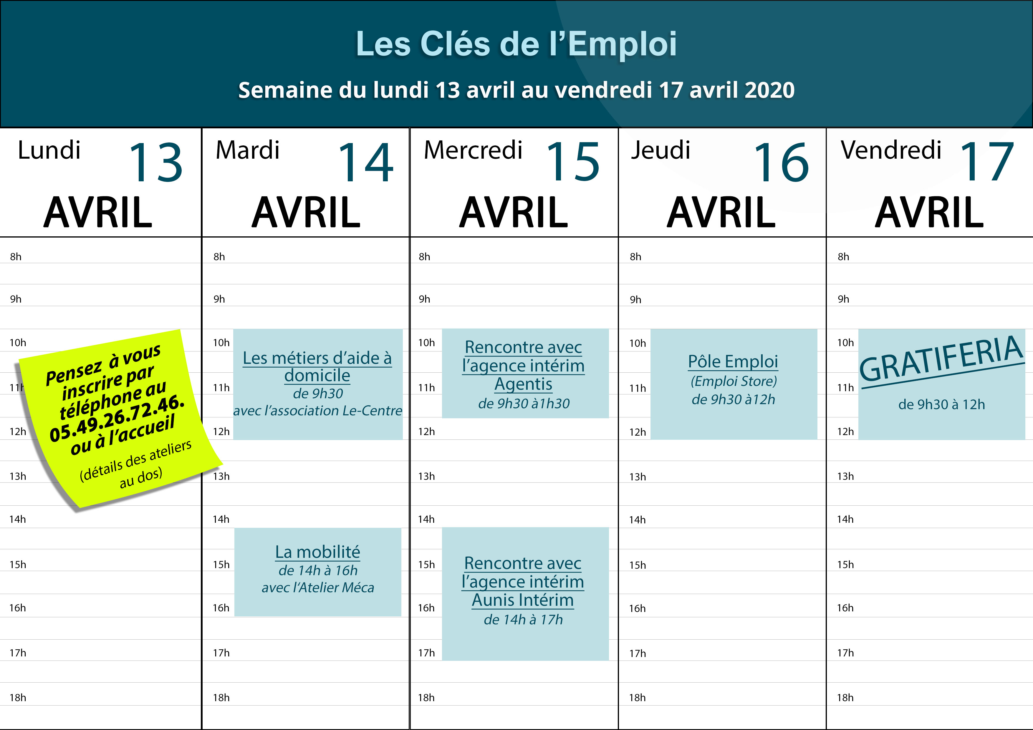 Emploi du temps les Clés de l'Emploi